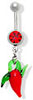 Glass Hot Pepper
Dangling Belly Button Ring