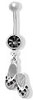 Black Beach Sandal 
Dangling Belly Button Ring